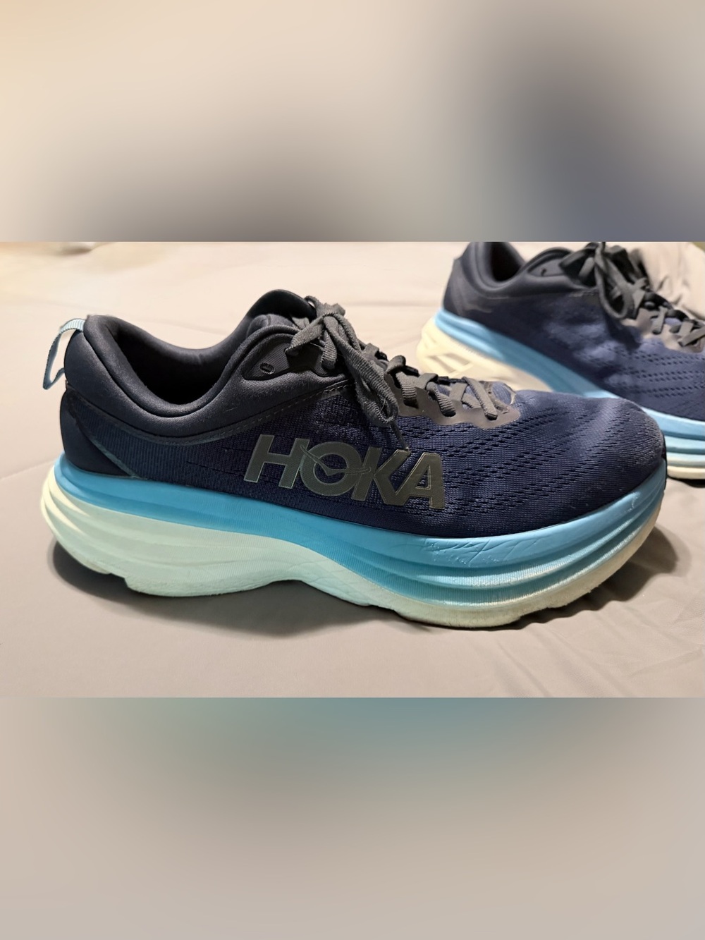 Hoka Navy and Teal Lace-Up Running Shoe - Picture 5 of 16